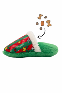 Özel tasarımıyla Peluş Terlik Mama Saklamalı Köpek Zeka Oyuncağı Sesli Köpek Oyuncağı