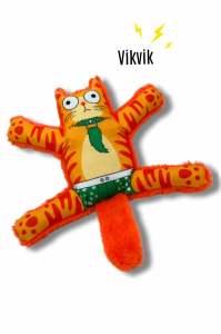 Sesli Köpek Oyuncağı Turuncu Renkli Kedi Şekilli Köpek Diş Kaşıma Oyuncağı