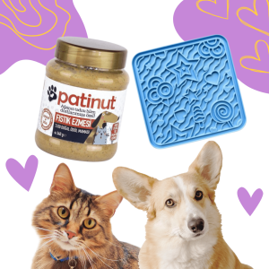 Patinut Ödül Maması - Fıstık Ezmeli - 340 gr + Koyu Mavi O'yalama Matı (Lick Mat)